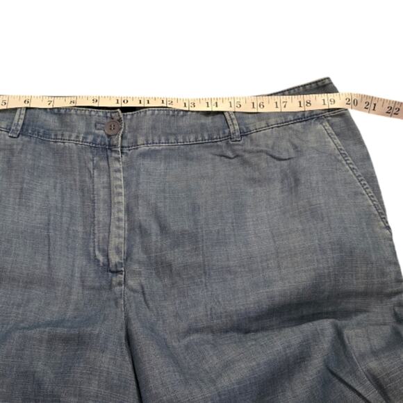 Talbots Wide Leg Light Wash Chambray Super Soft Pants Plus Size 16 - Picture 3 of 9